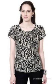 Van Heusen Casual Short Sleeve Printed Women's Top